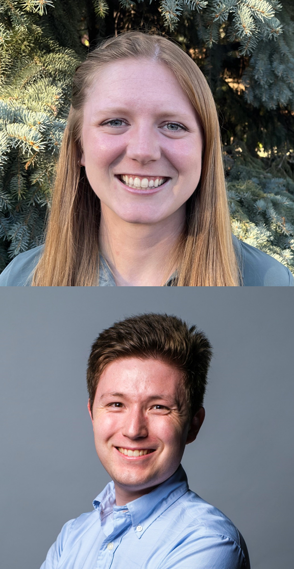 Headshots of Lexie Lyng and Evan Pak